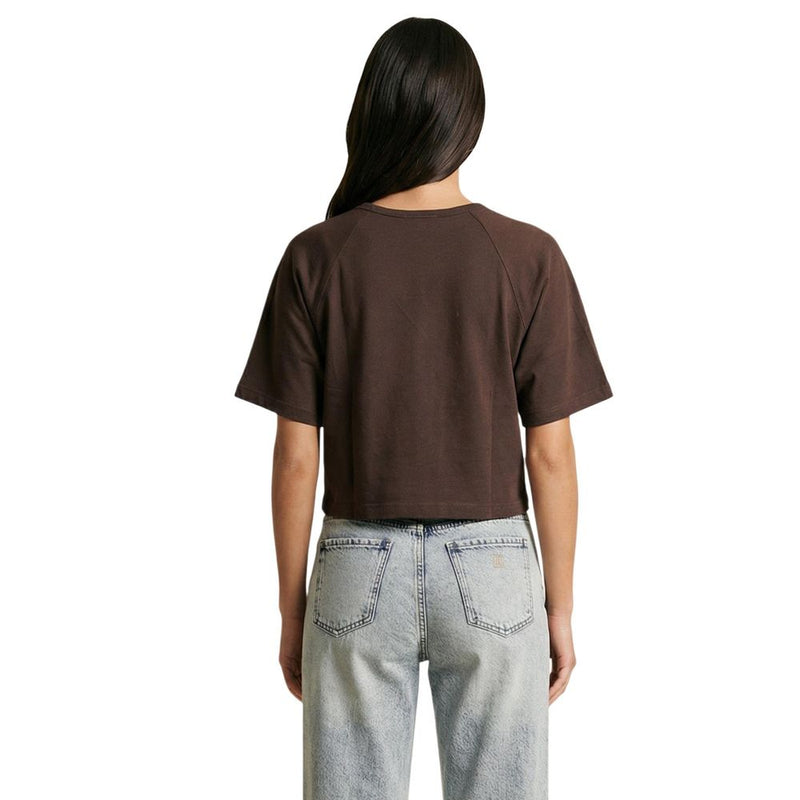 Replay OVER W3447D Brown Cotton T-Shirt for Women