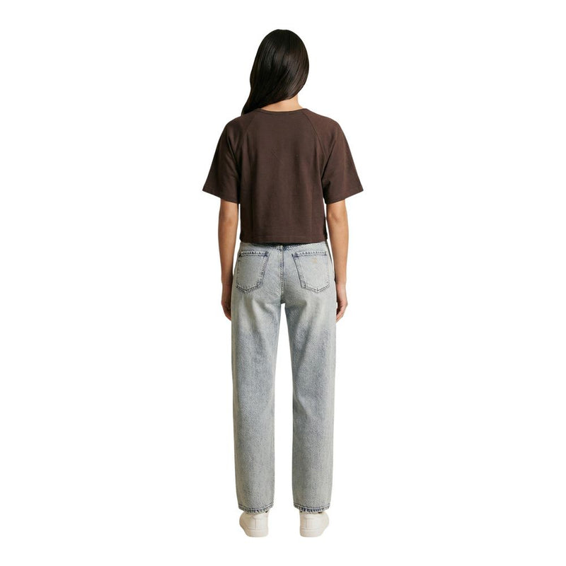 Replay OVER W3447D Brown Cotton T-Shirt for Women