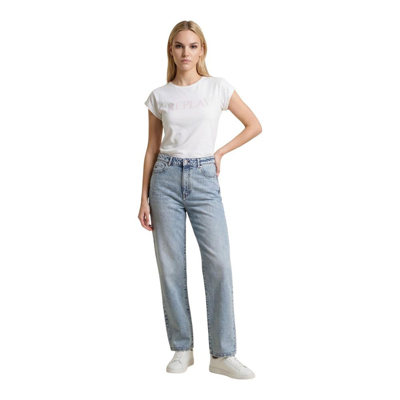 Replay White Cotton T-Shirt for Women - REGULAR W3473B