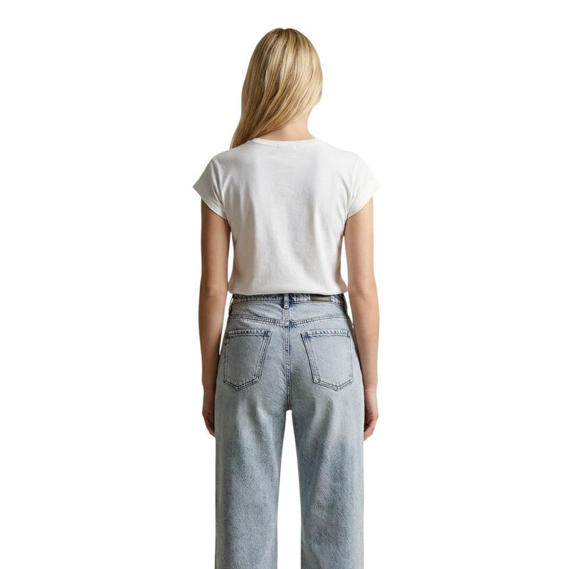 Replay White Cotton T-Shirt for Women - REGULAR W3473B