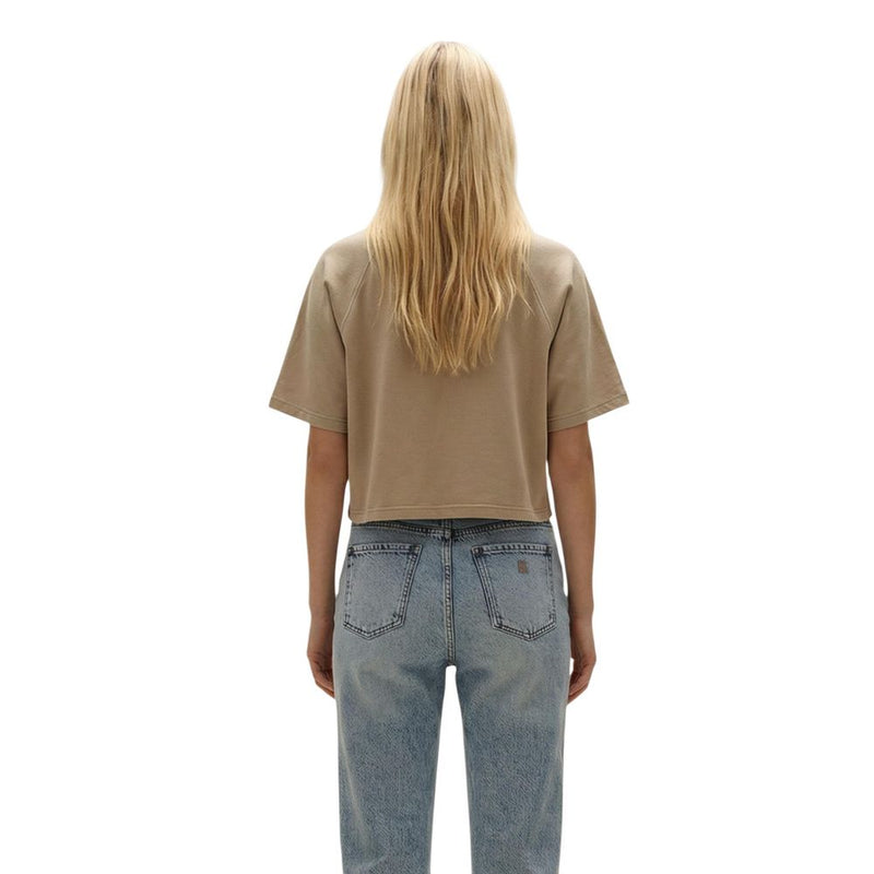 Replay OVER W3447D.000.23792G Beige Cotton T-Shirt for Women