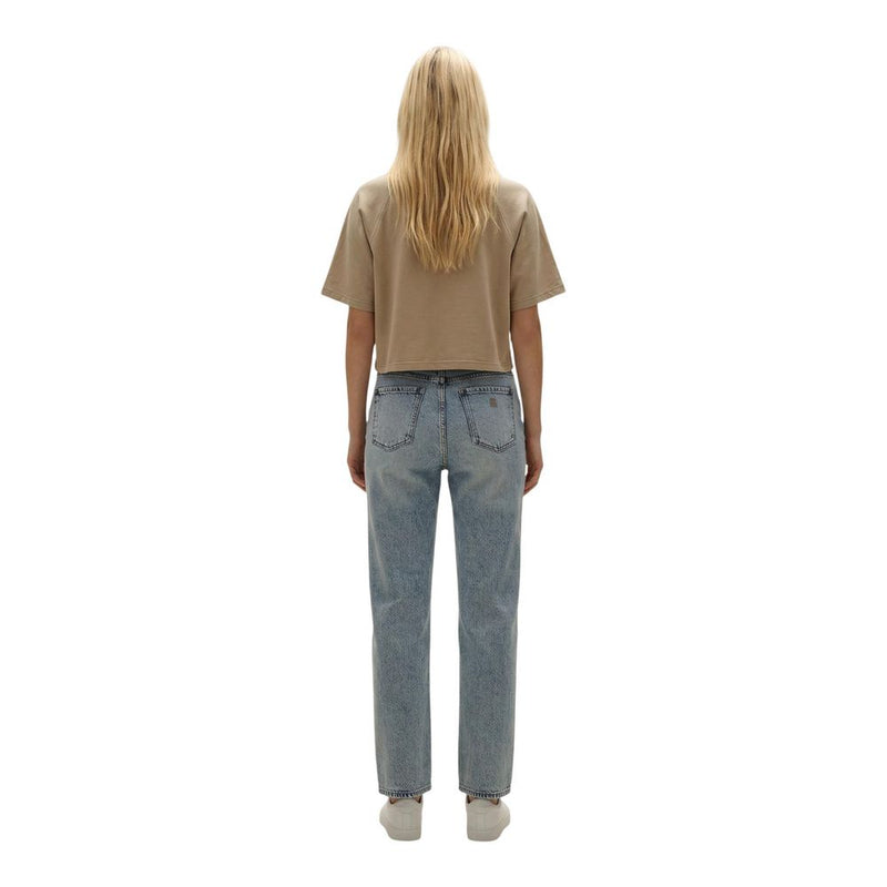 Replay OVER W3447D.000.23792G Beige Cotton T-Shirt for Women