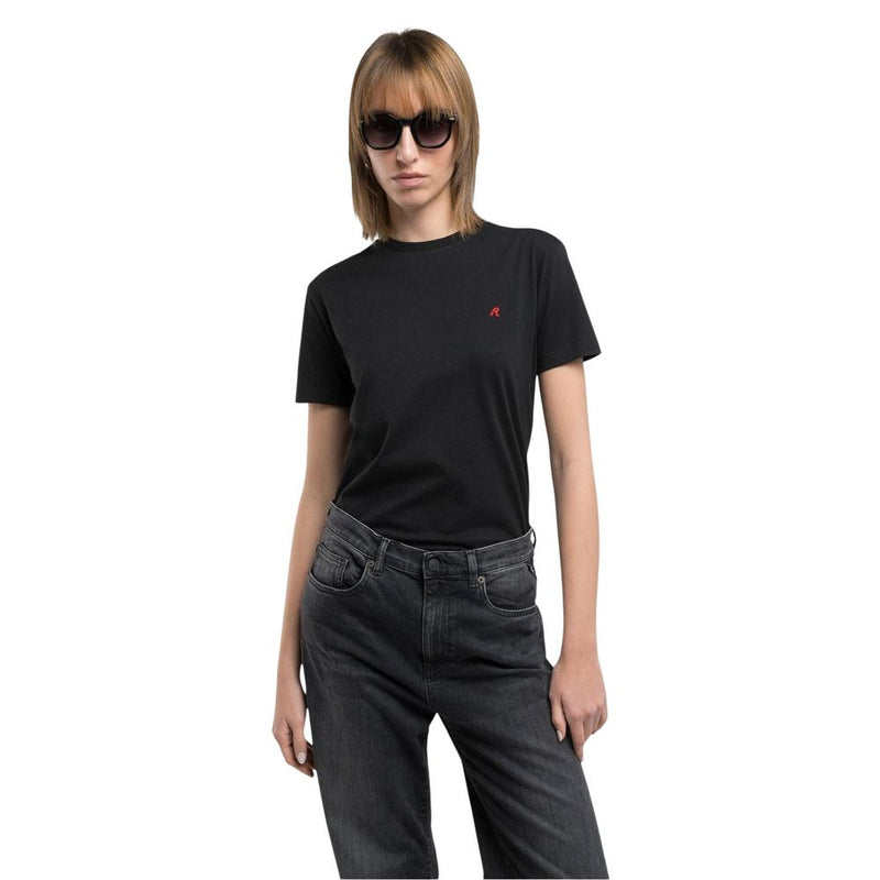 Replay REGULAR W3566B.000.2660 Black Cotton T-Shirt for Women