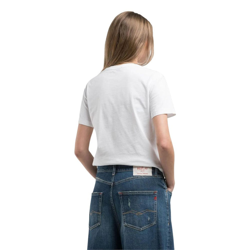 Replay REGULAR W3566B.000.2660 Women's White Cotton T-Shirt