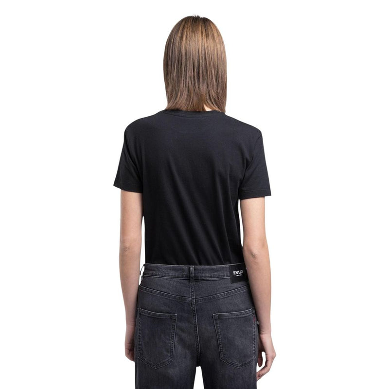 Replay REGULAR W3566B.000.2660 Black Cotton T-Shirt for Women