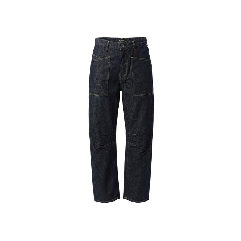 Replay Blue Cotton Mom Jeans for Women