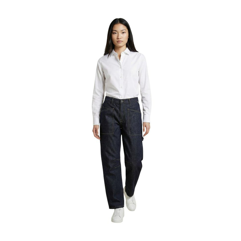 Replay Blue Cotton Mom Jeans for Women