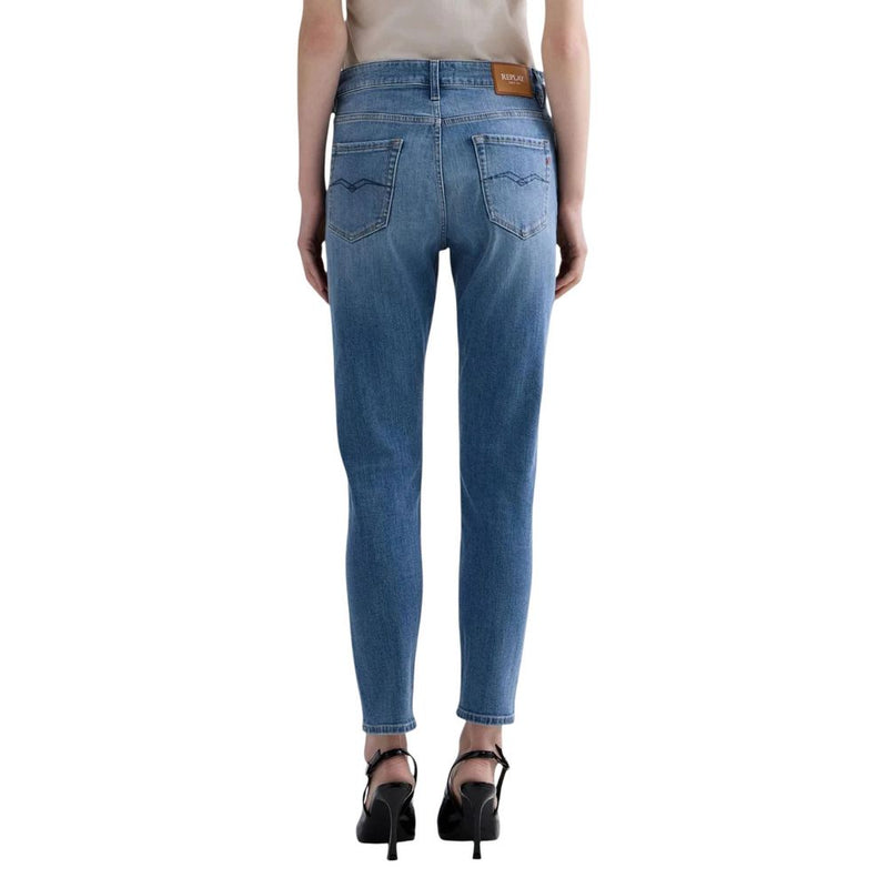 Replay Blue Cotton Skinny Jeans for Women - Slim Boyfit WA416