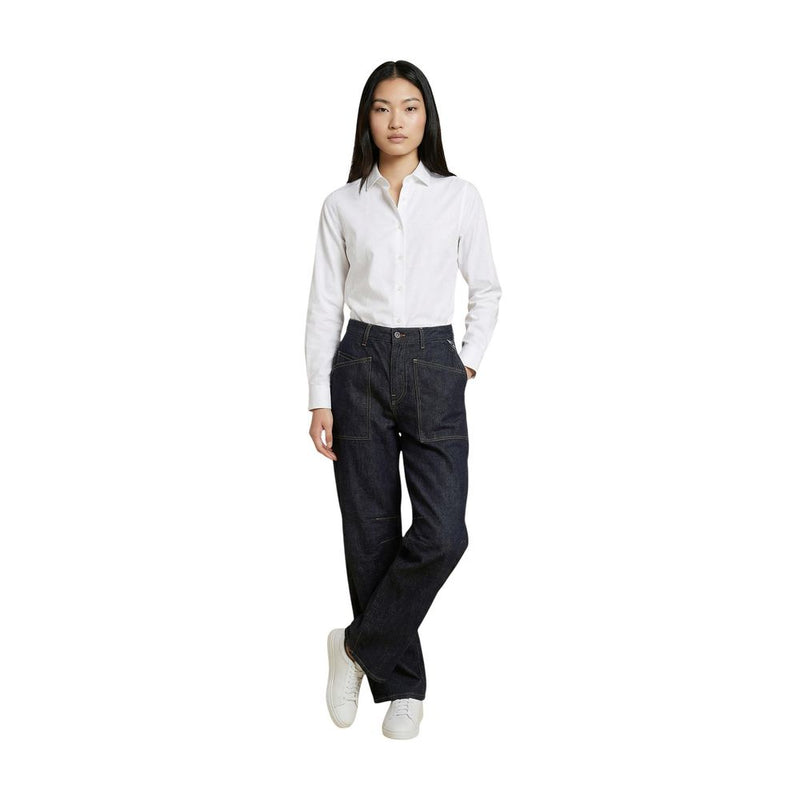Replay Blue Cotton Mom Jeans for Women