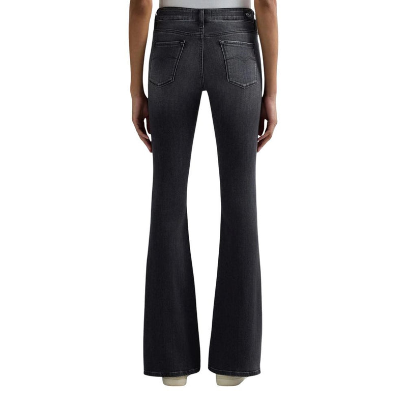 Replay Black Cotton Relaxed Fit Jeans for Women