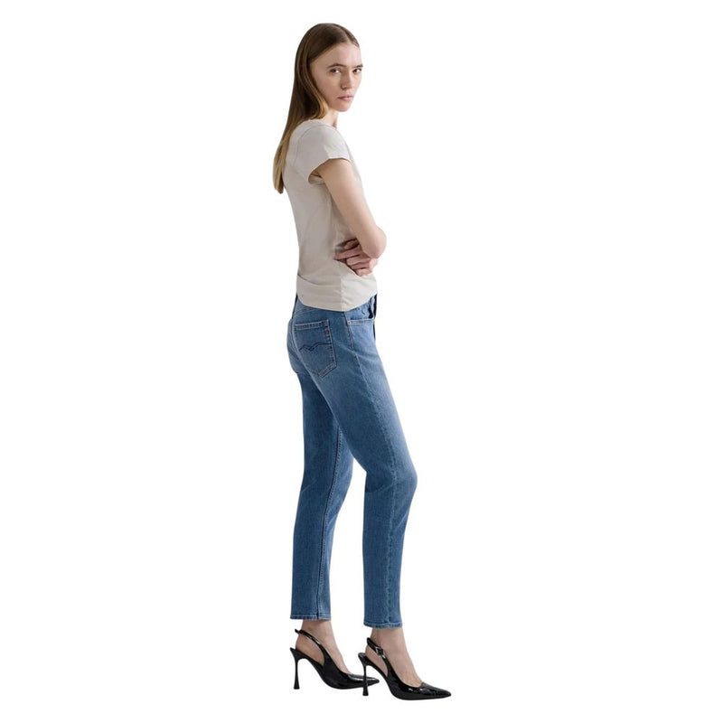 Replay Blue Cotton Skinny Jeans for Women - Slim Boyfit WA416