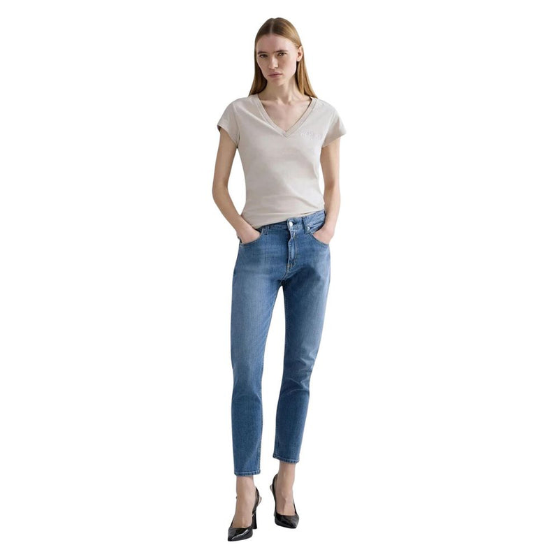 Replay Blue Cotton Skinny Jeans for Women - Slim Boyfit WA416