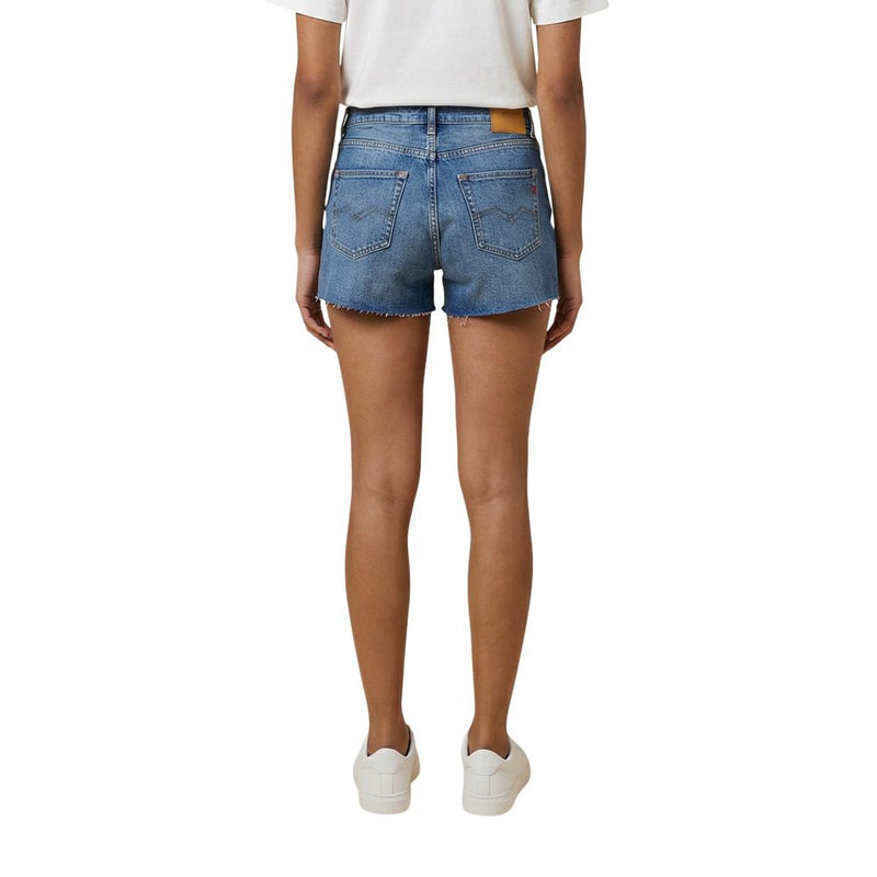Replay STRAIGHT WA548 Women's Blue Cotton Shorts