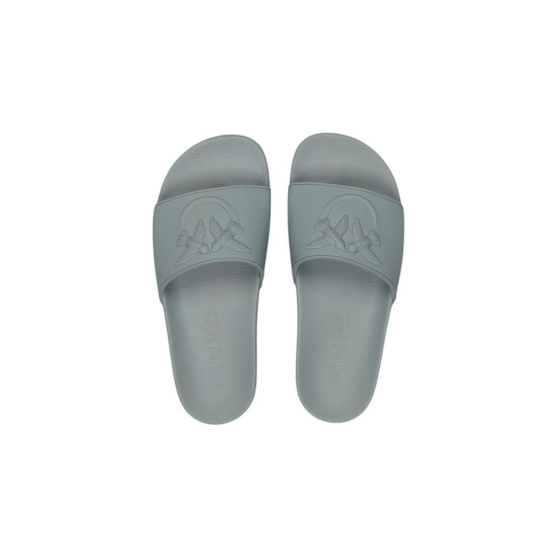 PINKO DILLY 01 Green PVC Slide Sandals for Women