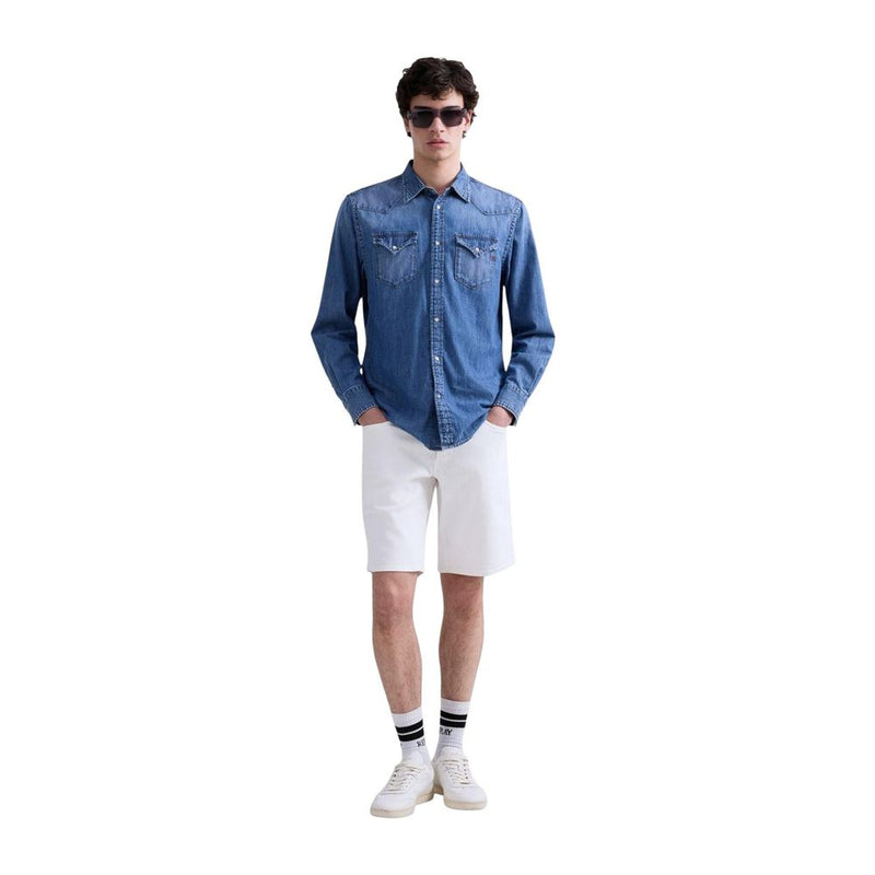 Replay Blue Denim Shirt - M4023T.000.26C for Men