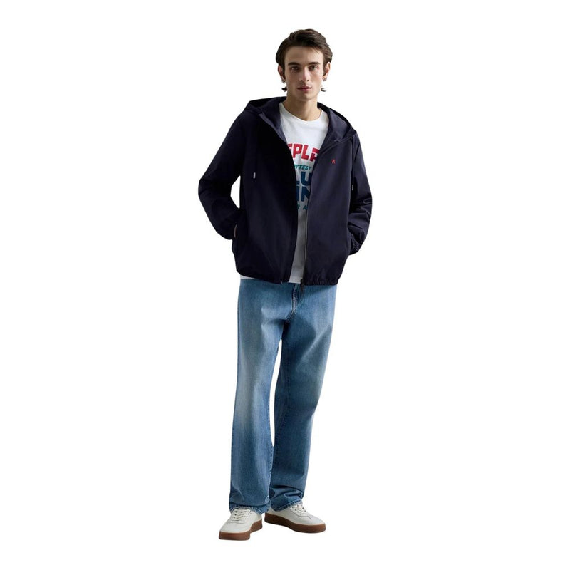 Replay Blue Polyester Shell Jacket for Men