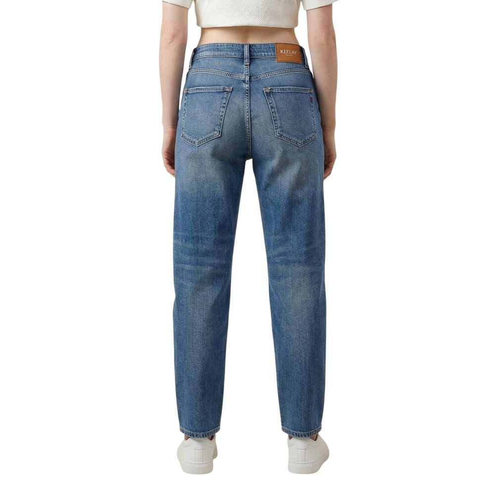 Replay Blue Cotton Relaxed Fit Jeans