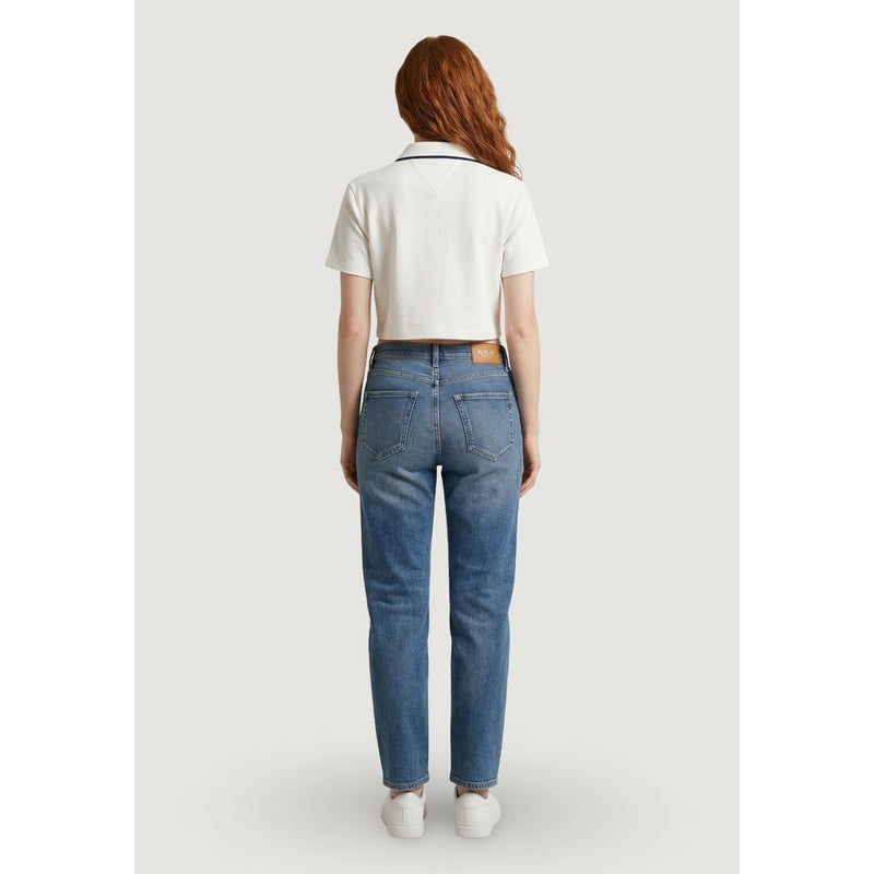 Replay WA471 Blue Cotton Relaxed Fit Jeans for Women