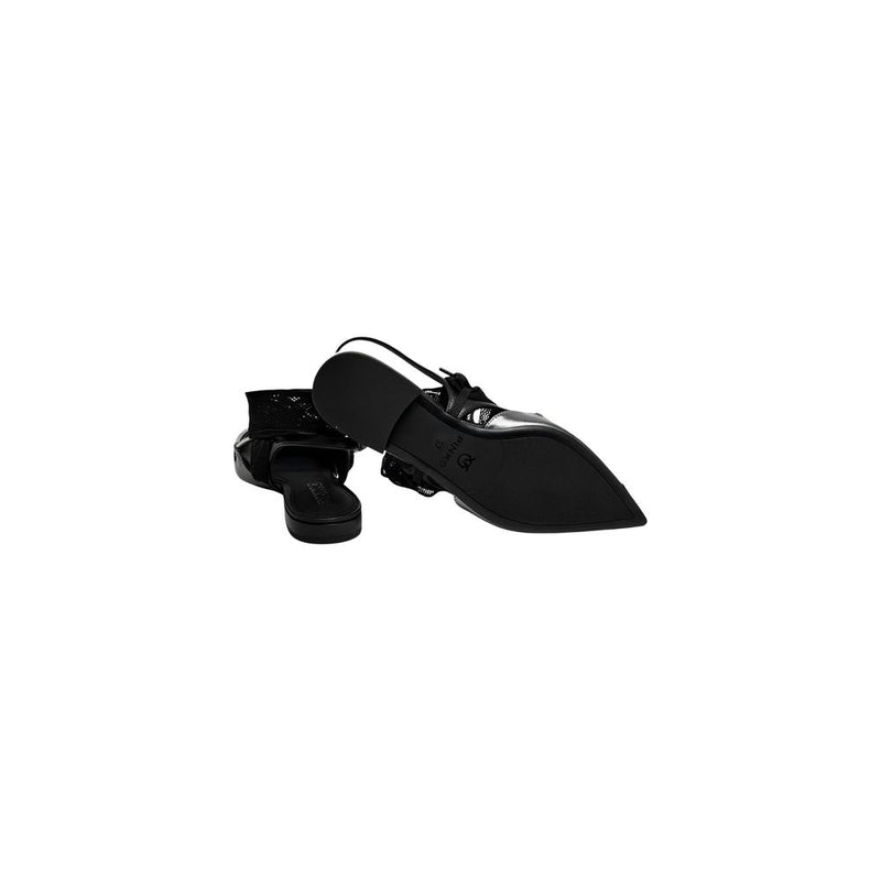 PINKO GIANIRA Black Leather Ballet Flats for Women