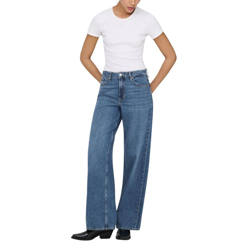Only Blue Cotton Relaxed Fit Jeans for Women