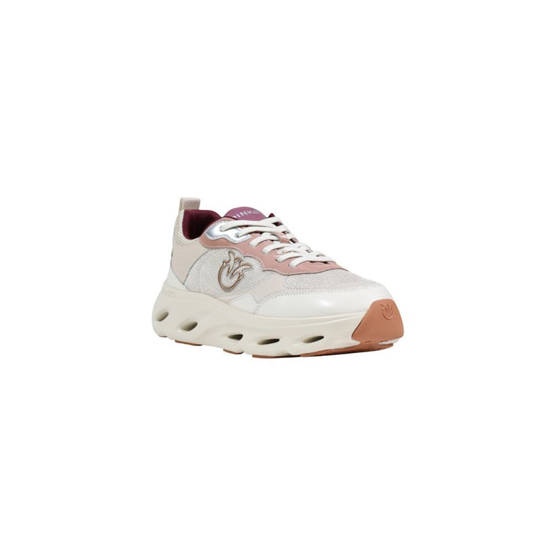 PINKO PINK 09 Beige Leather Chunky Sneakers for Women