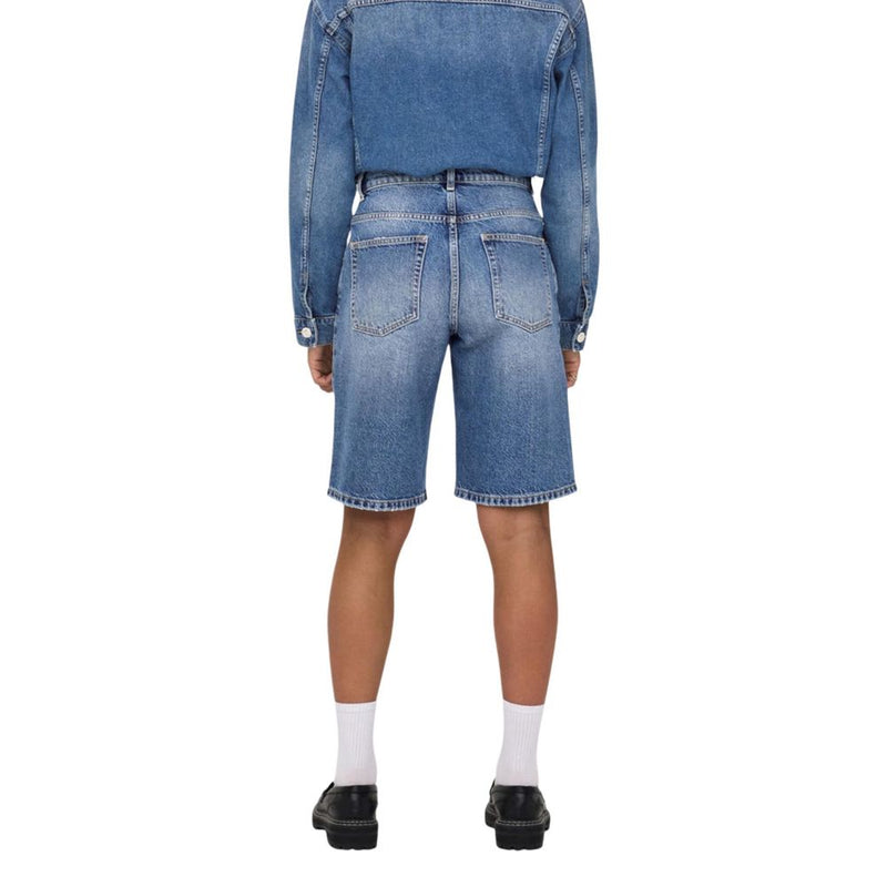 Only Onlmate Reg Baggy Long Shorts Dnm Noos - Blue Cotton Bermuda Shorts