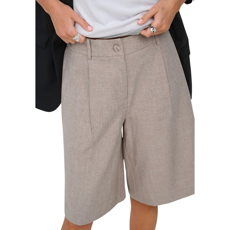 Only Onllinda Gray Recycled Polyester Bermuda Shorts for Women