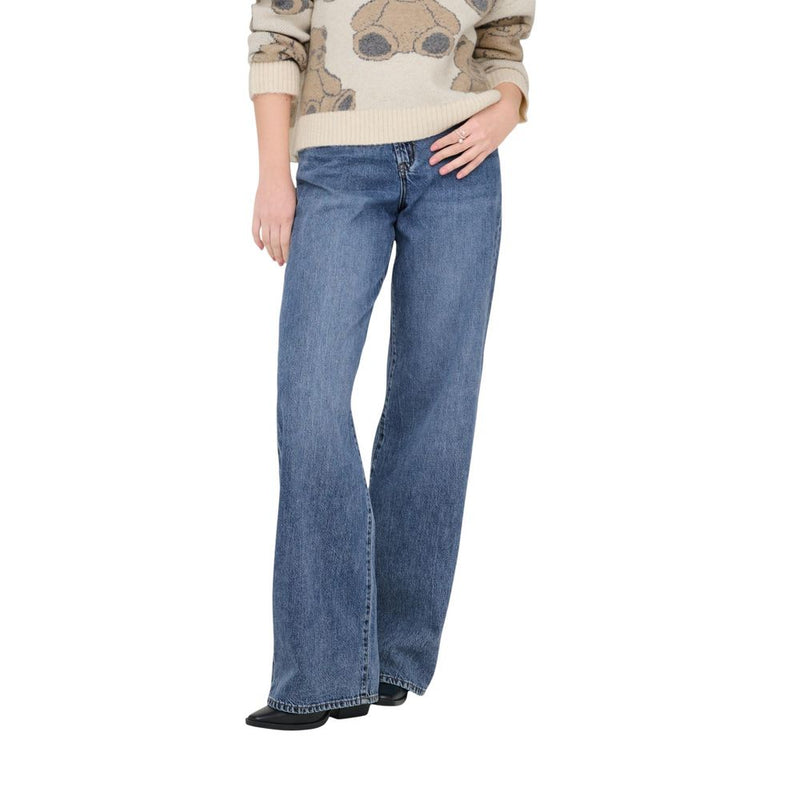 Only Blue Cotton Relaxed Fit Jeans for Women