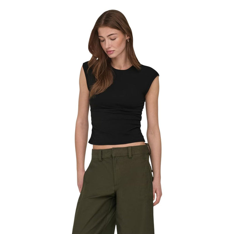 Only Onlmira Black Cotton Top for Women