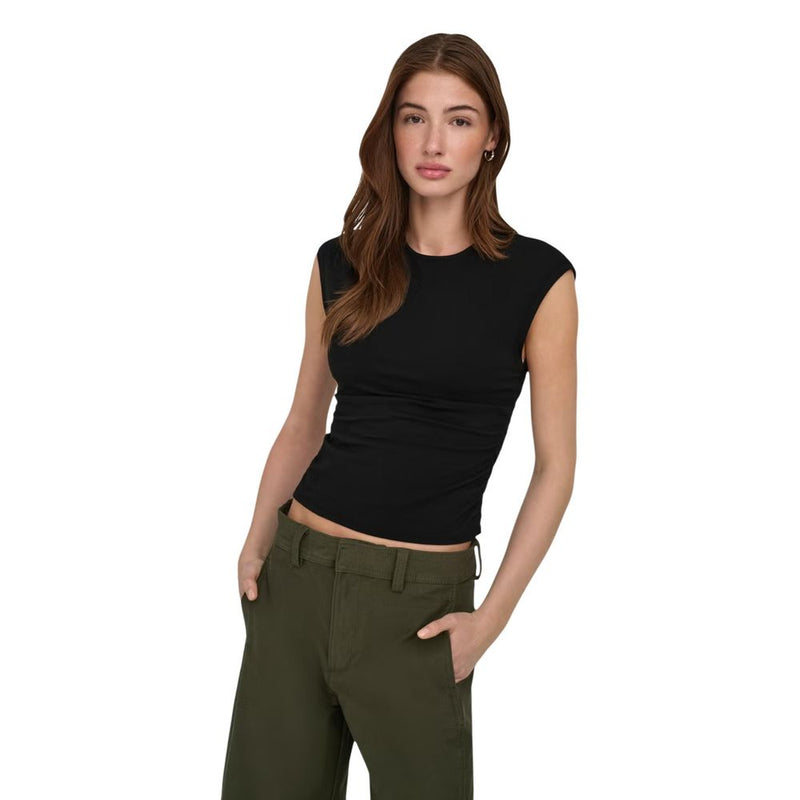 Only Onlmira Black Cotton Top for Women