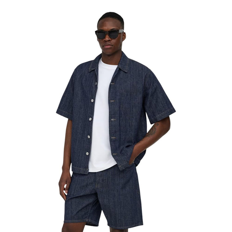 Only & Sons Onswayne Blue Cotton Shortsleeve Shirt