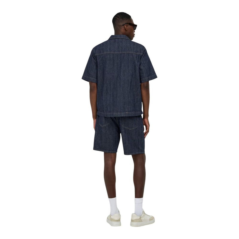 Only & Sons Onswayne Blue Cotton Shortsleeve Shirt