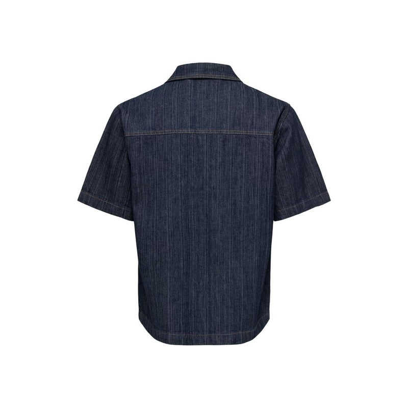 Only & Sons Onswayne Blue Cotton Shortsleeve Shirt