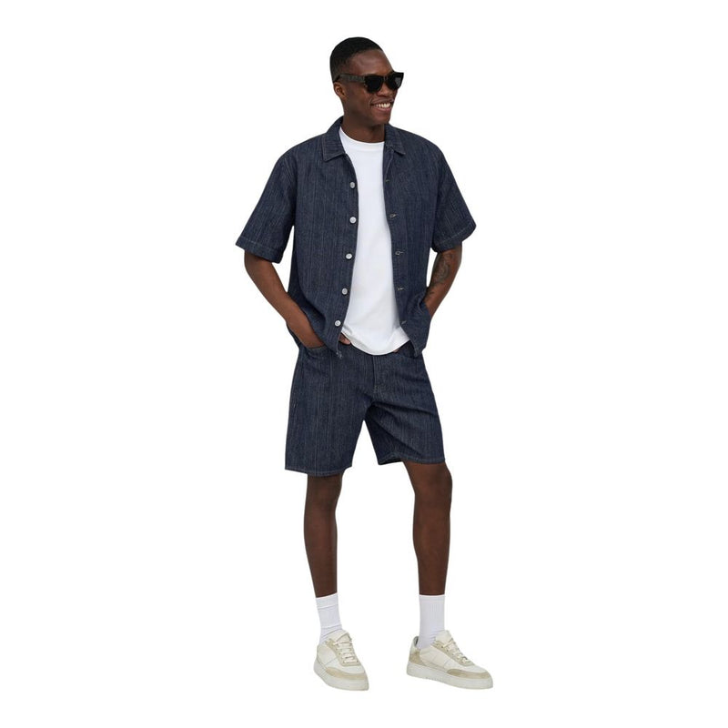 Only & Sons Onswayne Blue Cotton Shortsleeve Shirt