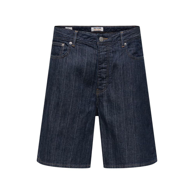 Only & Sons Onsfade Loose Blue Cotton Bermuda Shorts