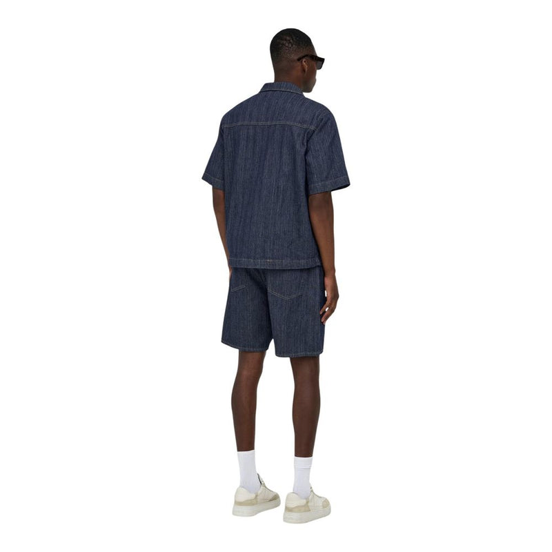 Only & Sons Onsfade Loose Blue Cotton Bermuda Shorts