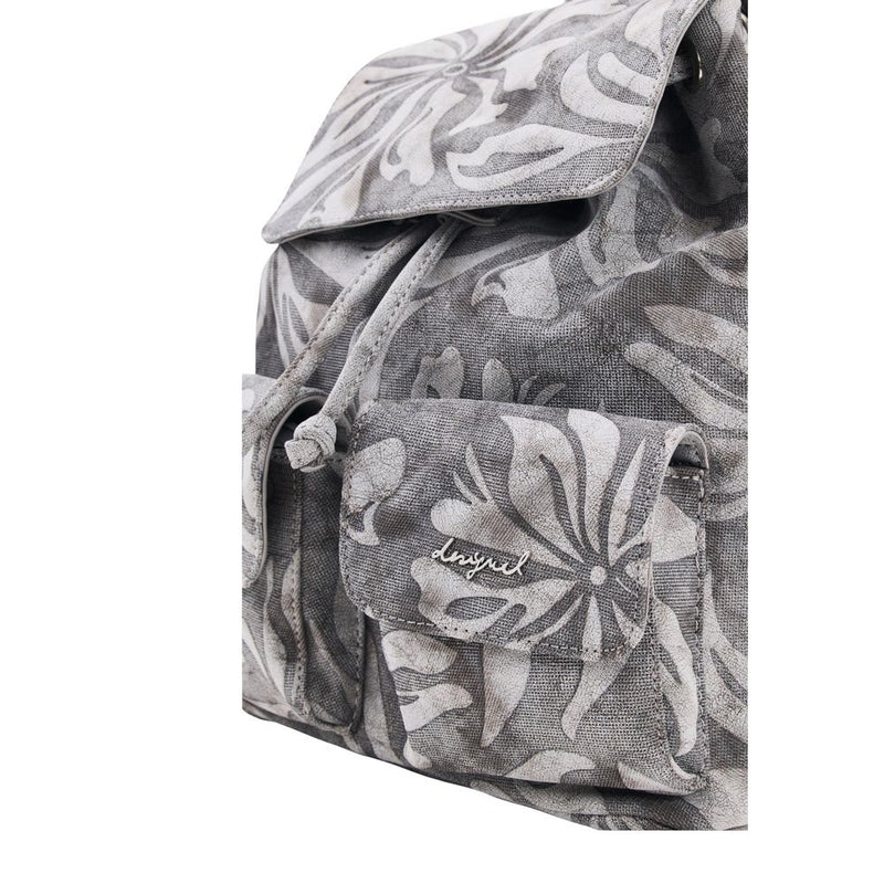 Desigual Gray Cotton Backpack - BACK_OBSIDIAN 26SAKP16