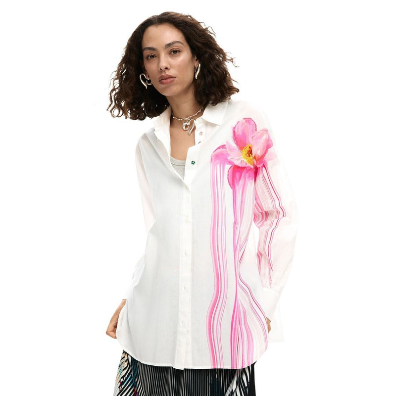 Desigual CAM_GLOSS Women's White Cotton Blouse