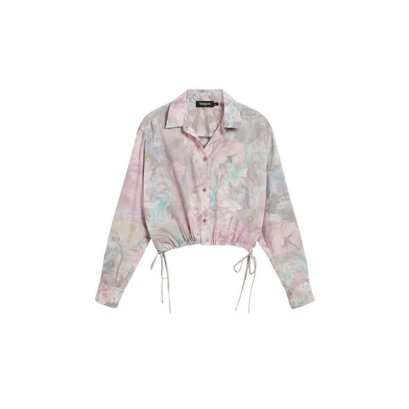 Desigual CAM_FLOWERS_LACRO Multicolor Cotton Blouse for Women