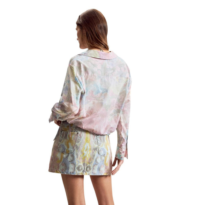 Desigual CAM_FLOWERS_LACRO Multicolor Cotton Blouse for Women