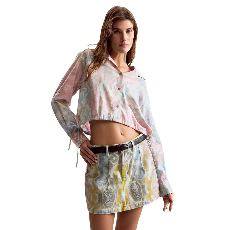 Desigual CAM_FLOWERS_LACRO Multicolor Cotton Blouse for Women