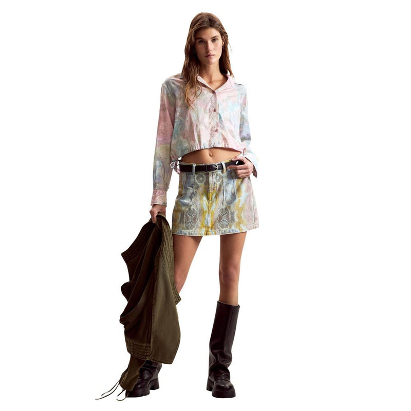 Desigual CAM_FLOWERS_LACRO Multicolor Cotton Blouse for Women