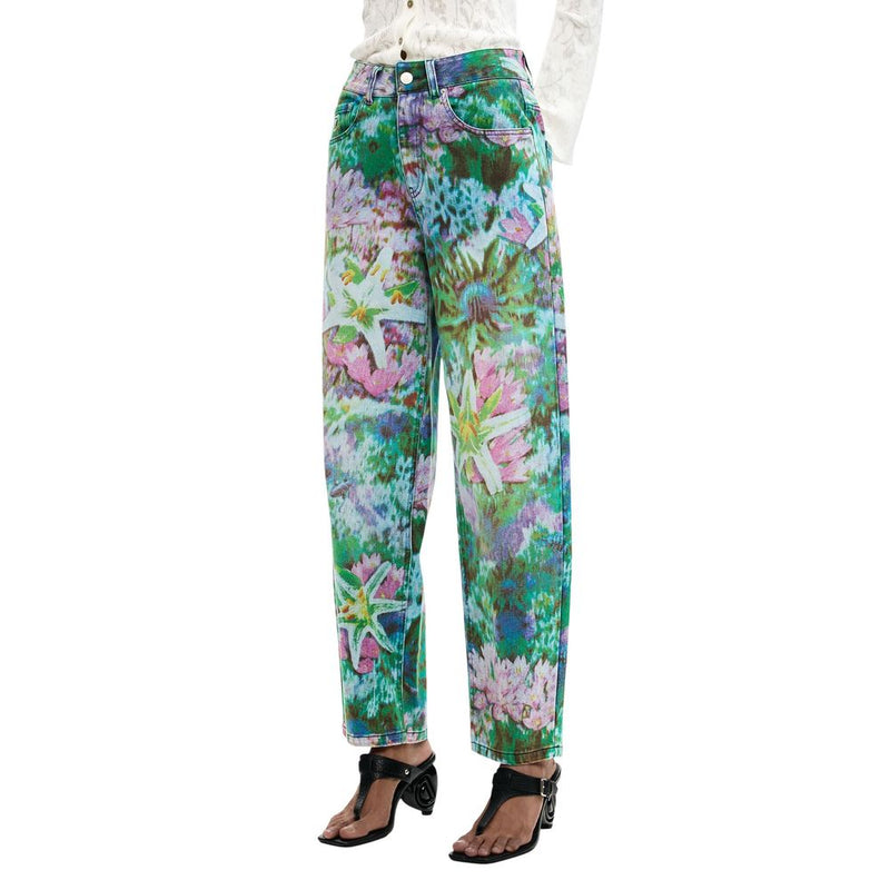 Desigual Blue Cotton Mom Jeans - Stylish & Comfortable Fit