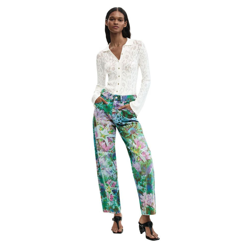 Desigual Blue Cotton Mom Jeans - Stylish & Comfortable Fit