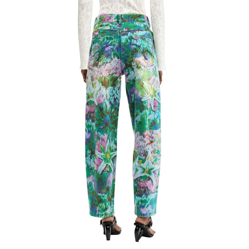 Desigual Blue Cotton Mom Jeans - Stylish & Comfortable Fit