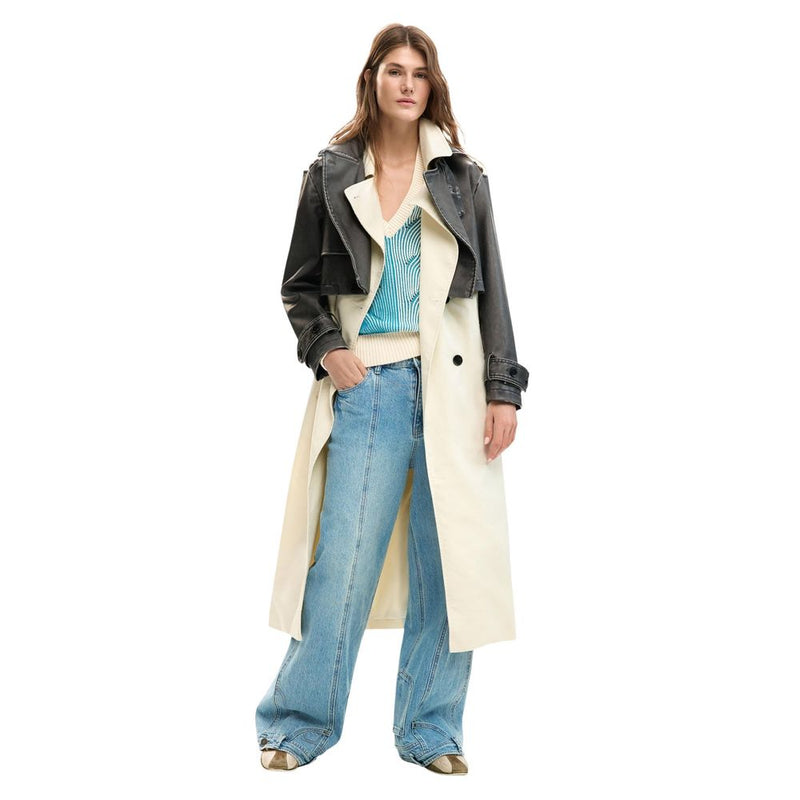 Desigual CHAQ_DUOLO 26SWEW34 Women's Cream Trench Coat