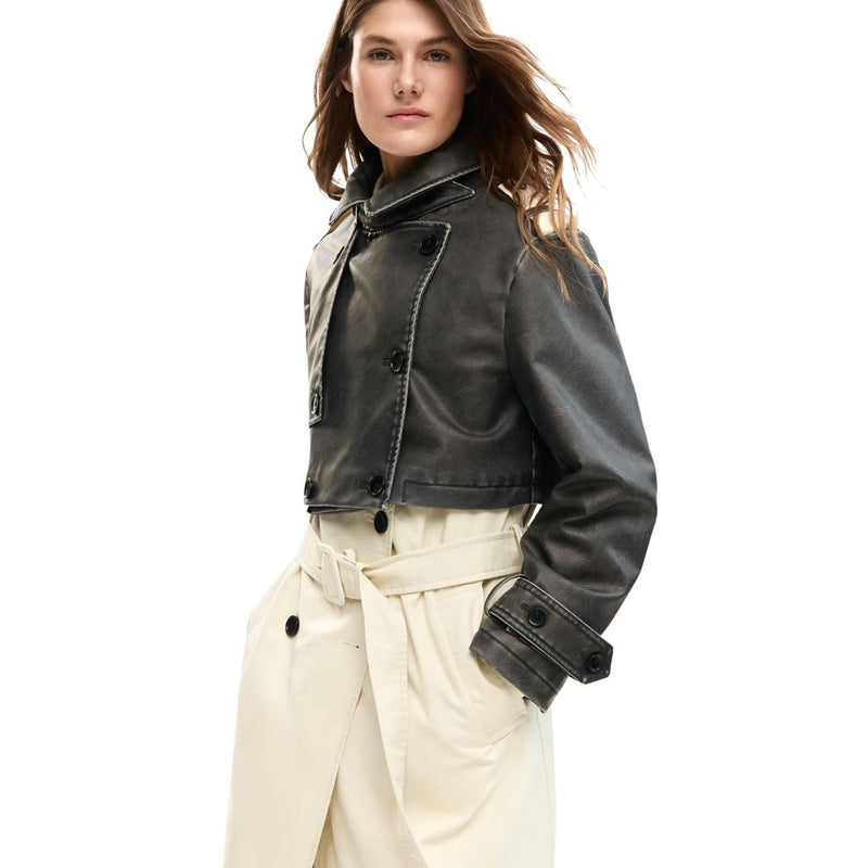 Desigual CHAQ_DUOLO 26SWEW34 Women's Cream Trench Coat