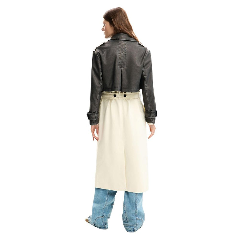 Desigual CHAQ_DUOLO 26SWEW34 Women's Cream Trench Coat
