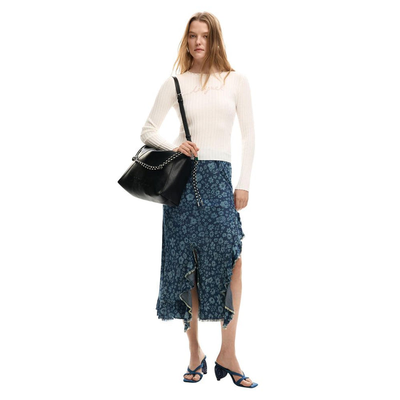 Desigual FAL_ANEM 26SWFW04 Blue Lyocell Long Skirt
