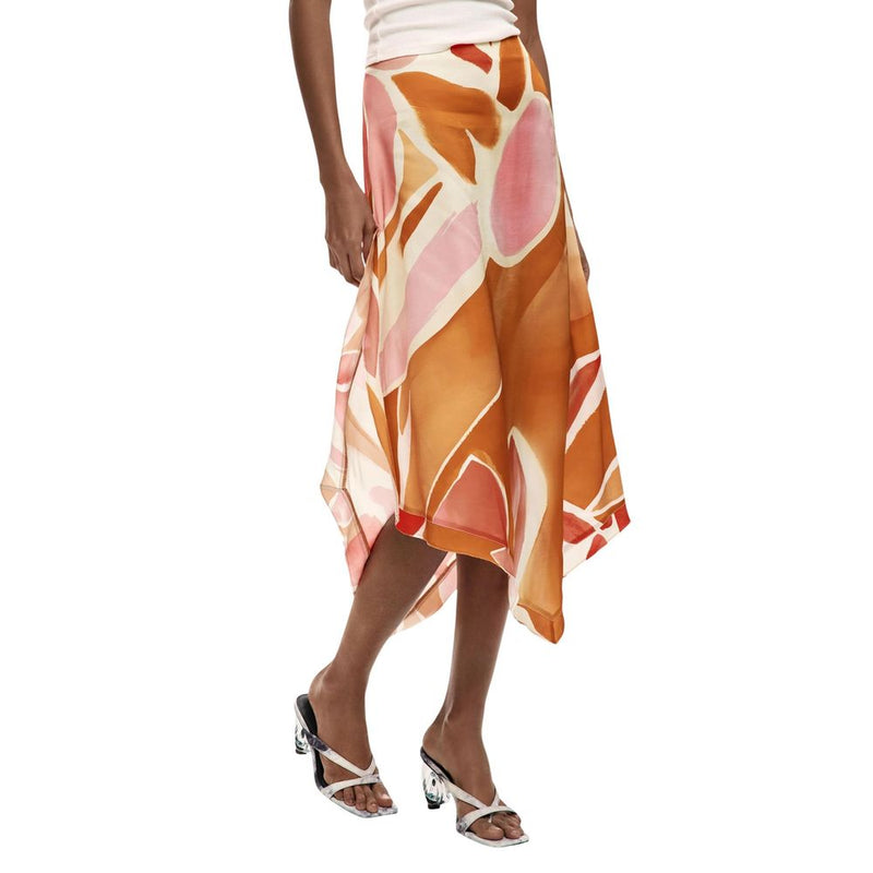 Desigual FAL_VENT_ORANGE Orange Viscose Long Skirt